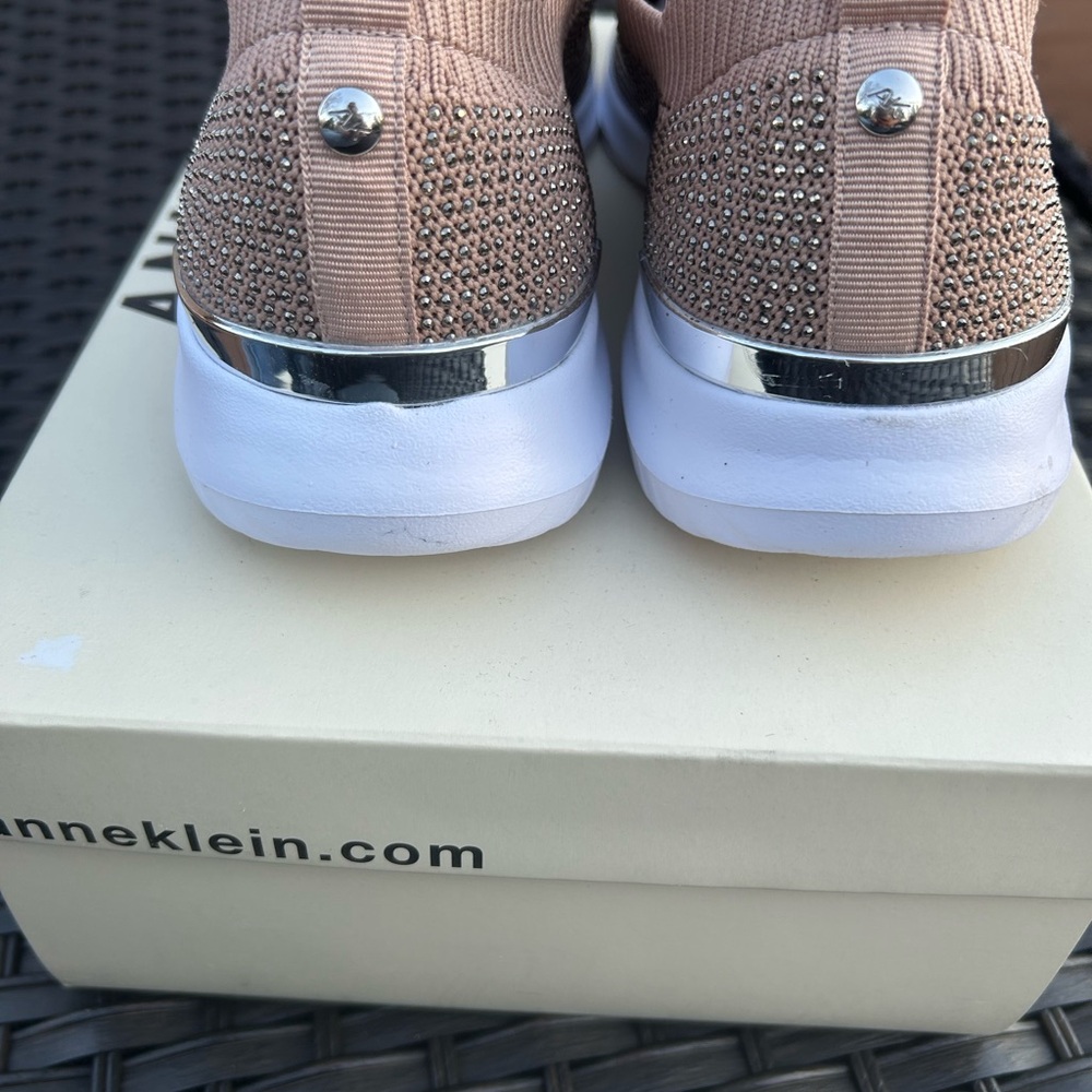 Anne Klein Women's Slip-On Knit Sneakers in Blush - Picture 3 of 5